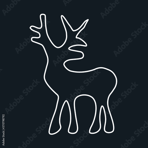 deer icon outline vector illustration