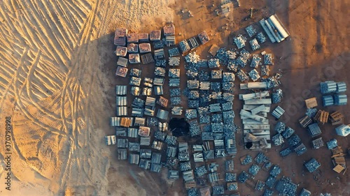 Aerial top down view of the prepared plot of land (developable site) for building