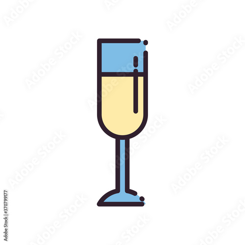 champagne cup line and fill style icon vector design