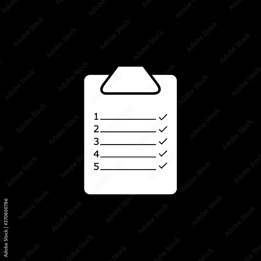 Check list icon isolated on dark background Check list icon isolated on dark background