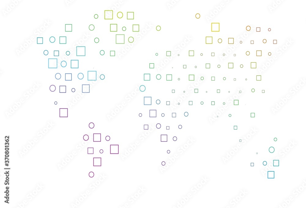 Light Multicolor, Rainbow vector texture with disks, rectangles.