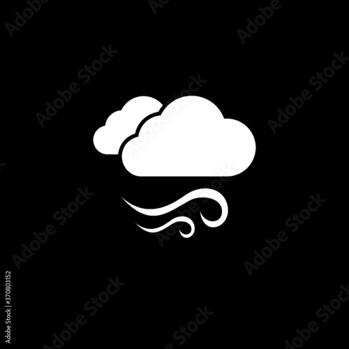 Wind cloud icon isolated on dark background