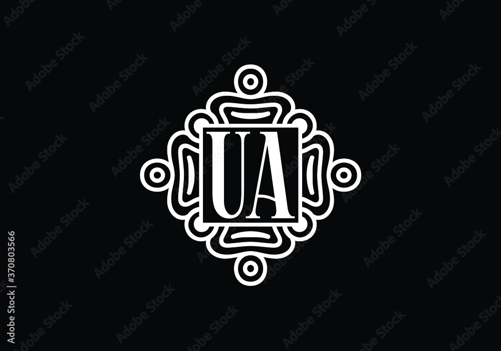 Initial Monogram Letter U A Logo Design Vector Template. U A Letter Logo Design
