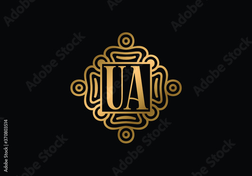 Initial Monogram Letter U A Logo Design Vector Template. U A Letter Logo Design