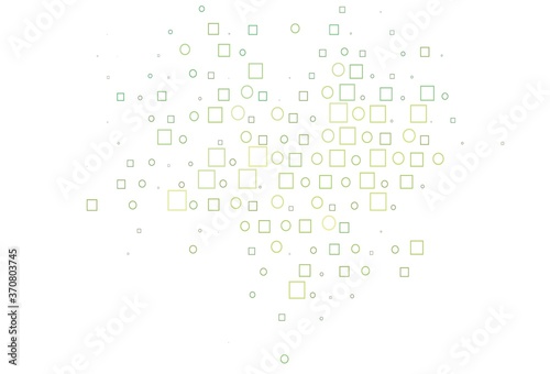Light Green, Yellow vector template with spots, rectangles.