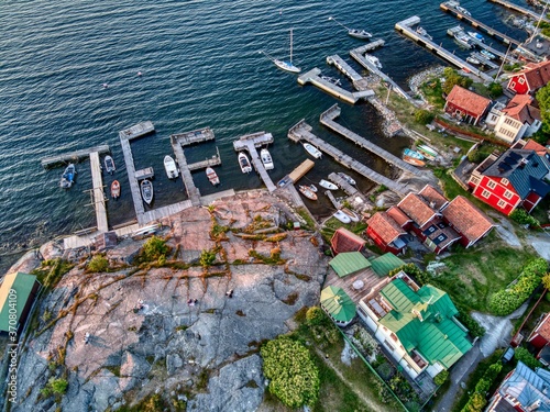 Aerial View of Sandhamn in Stockholm Archipelago photo