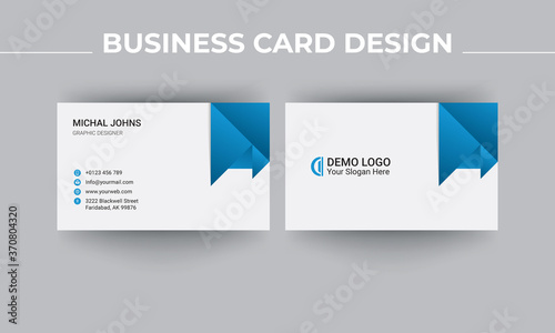 Modern geometric business card, vector minimal business card design template 