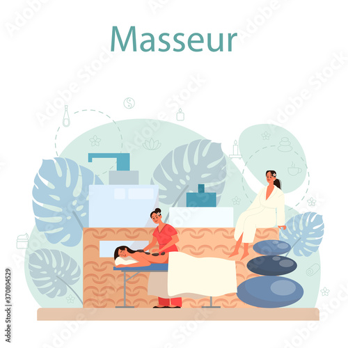 Massage and masseur concept. Spa procedure in beauty salon.