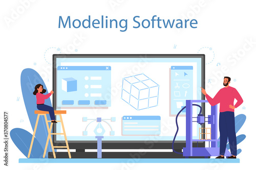 Modeling school subject online service or platform. Engineering,