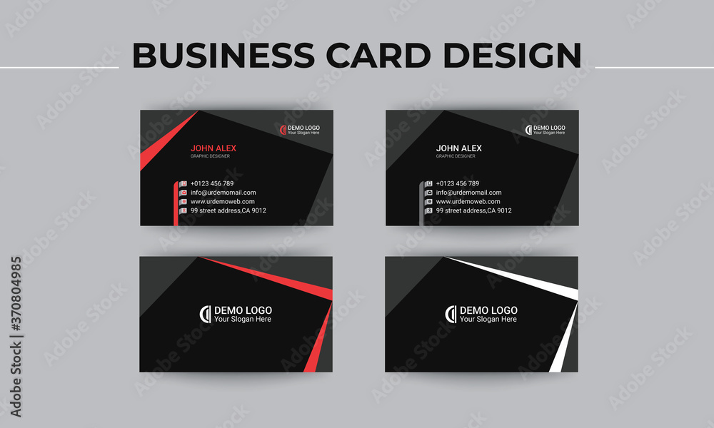 trendy black business card design template vector trendy black business card design template vector
