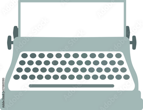 Typewriter. Logo. Symbol of creativity and work of a writer and journalist. Vector isolated monochrome image.