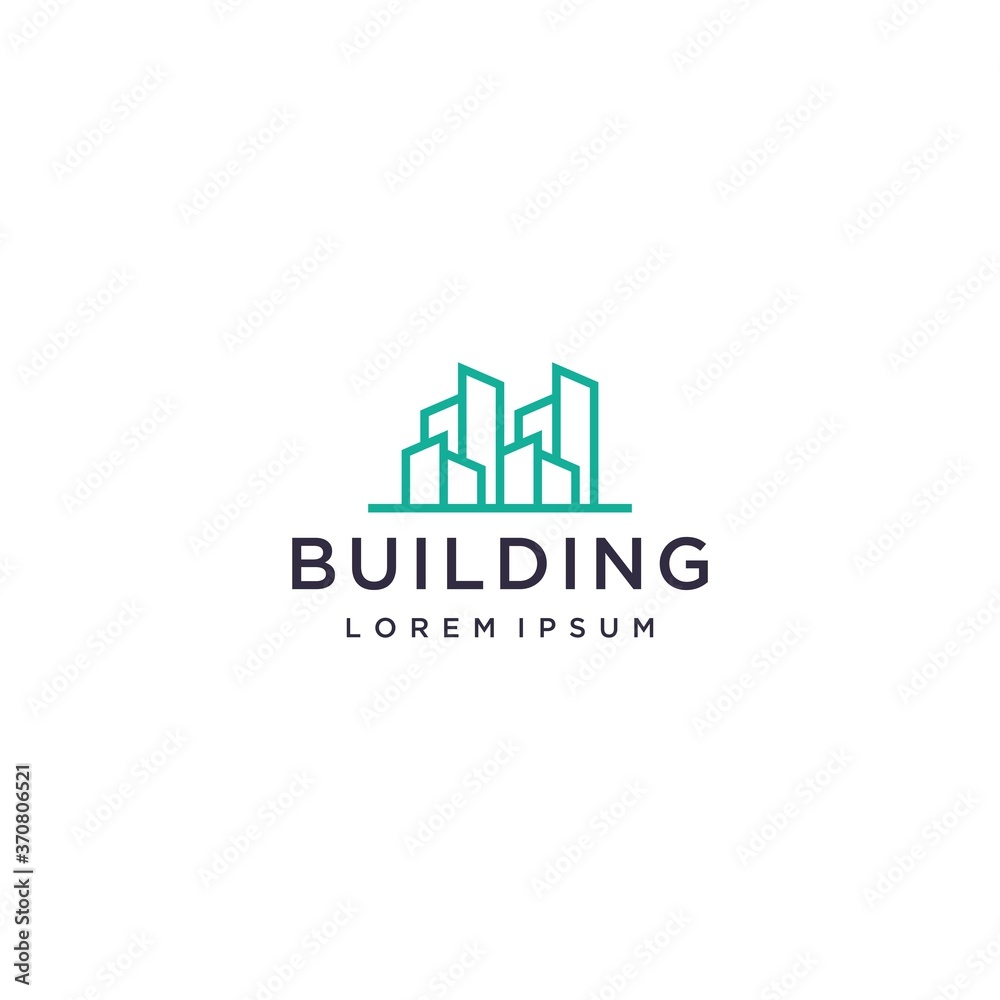 minimalist building logo made with lines.