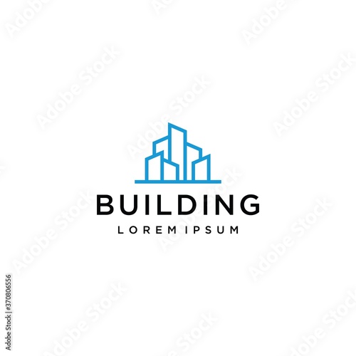 minimalist building logo made with lines.
