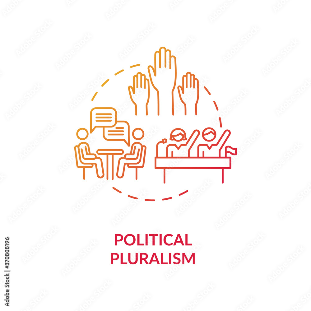Political pluralism concept icon. Political philosophy idea thin line