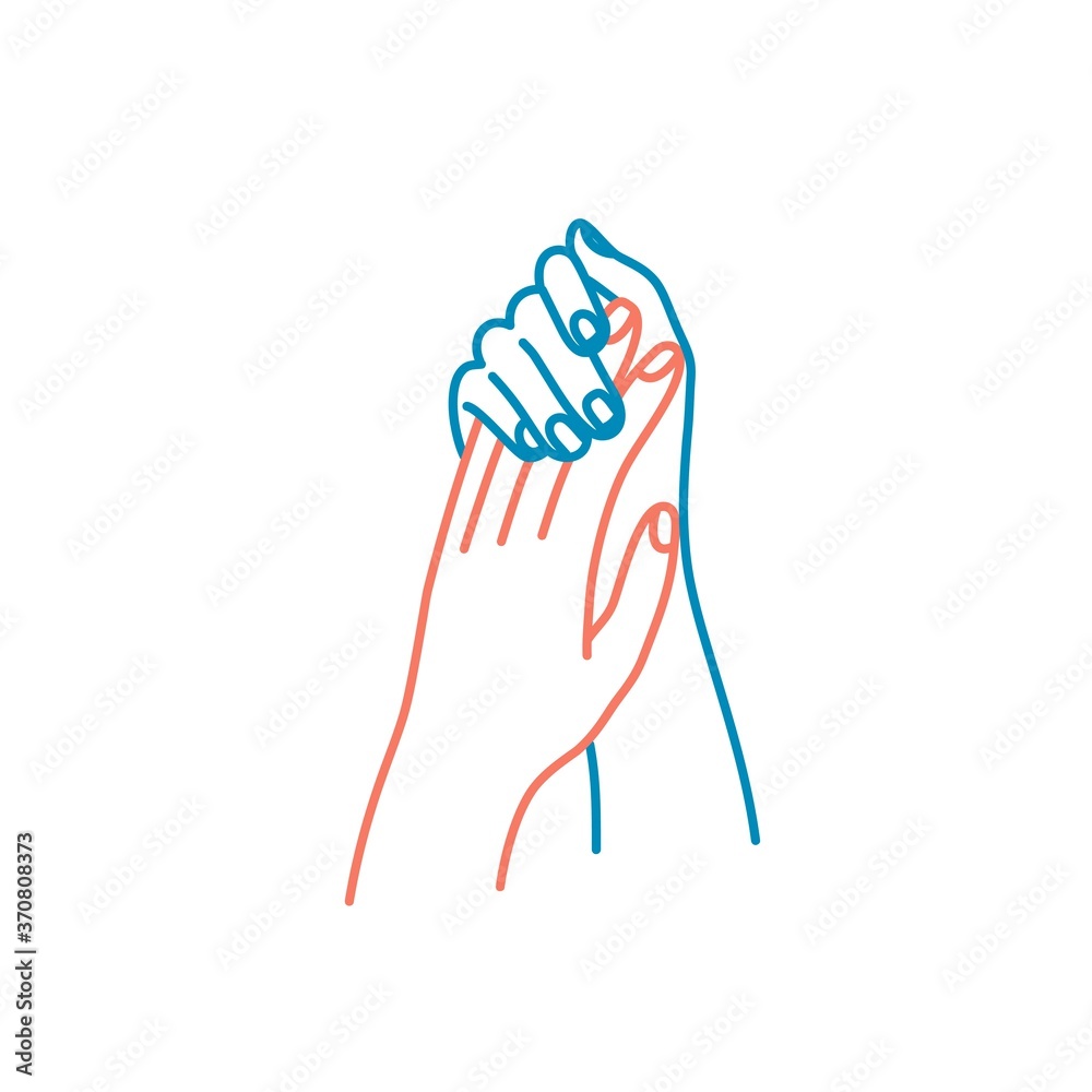 Human hands. Line drawing vector illustration. Human hands. Line drawing vector illustration.