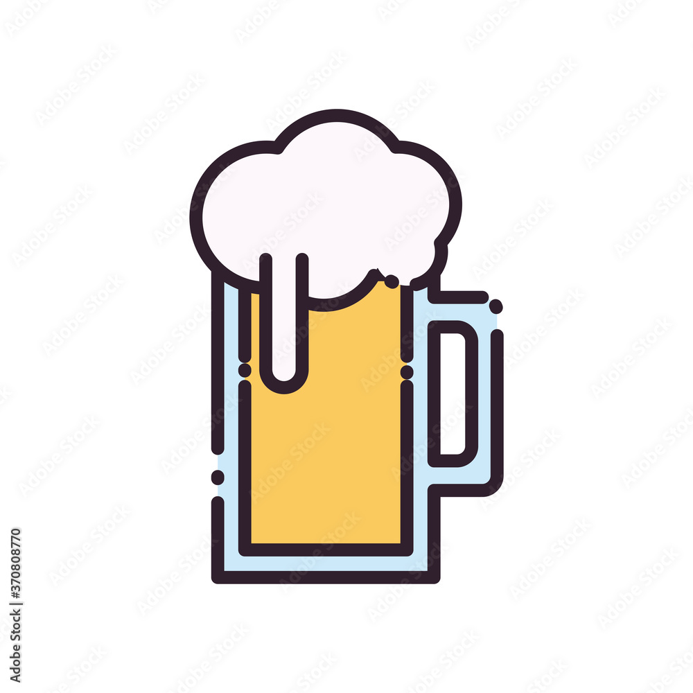 beer glass line and fill style icon vector design beer glass line and fill style icon vector design