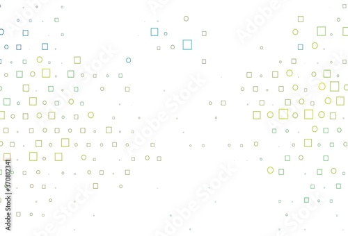 Light Blue, Yellow vector pattern with spheres, squares.