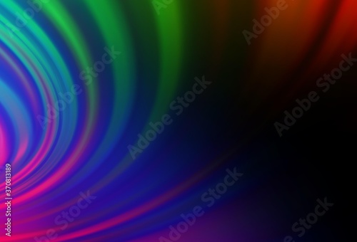 Dark Multicolor, Rainbow vector pattern with bent ribbons.