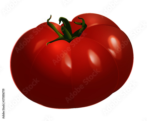 red tomato isolated on white