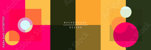 Neo memphis geometric pattern with circles, squares and lines. Pop art abstract background for covers, banners, flyers and posters and other templates