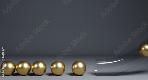 Abstract background with golden balls concept decor photo