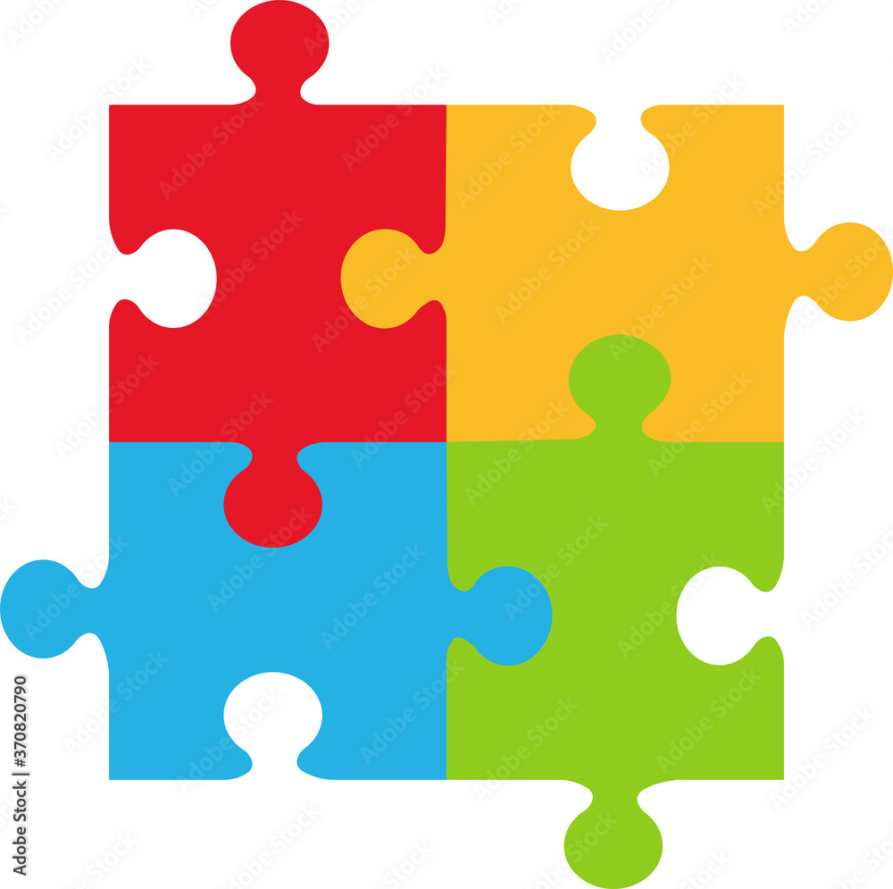Jigsaw puzzle or teamwork concept flat vector icon for apps and websites Jigsaw puzzle or teamwork concept flat vector icon for apps and websites