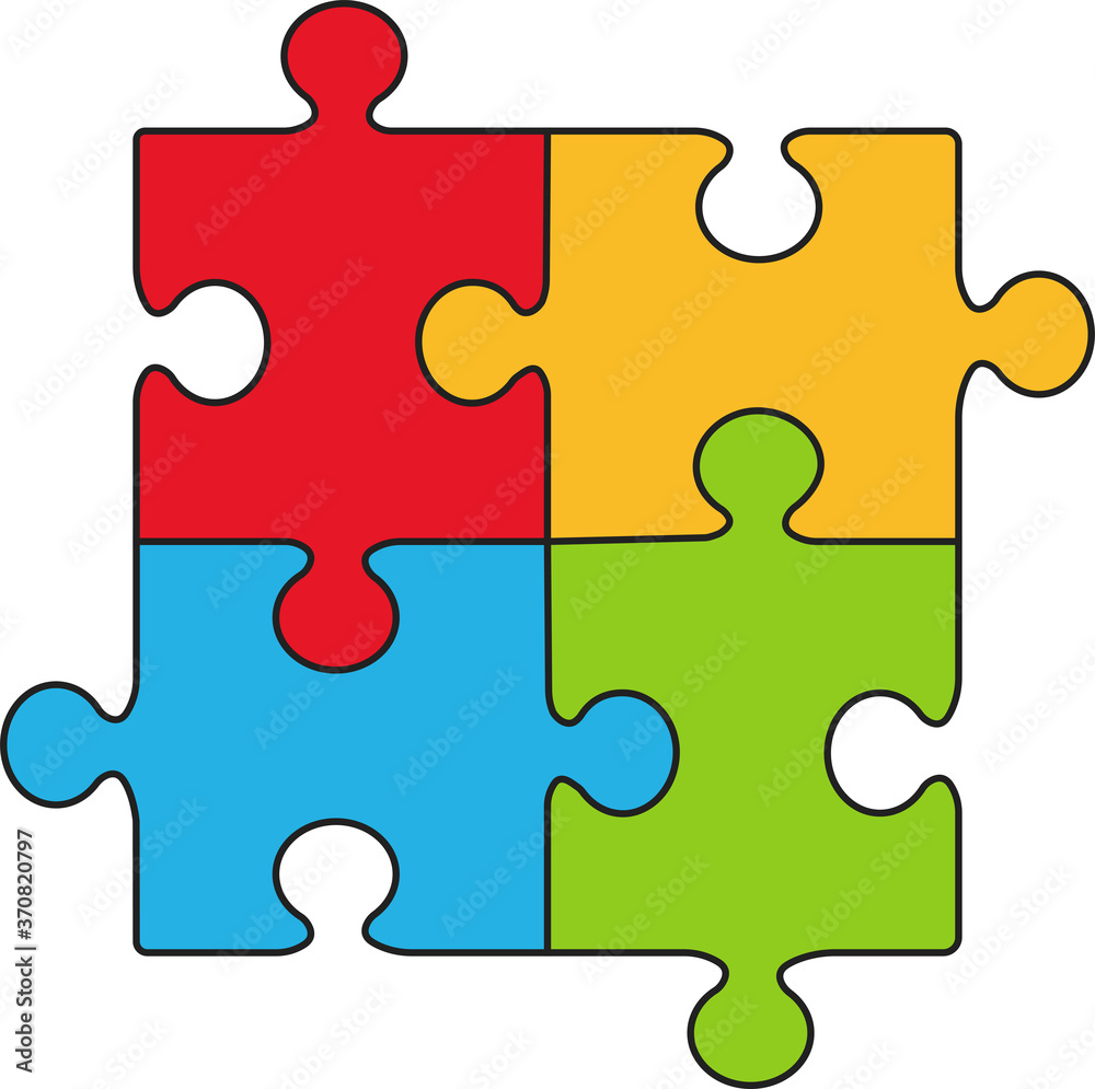 Jigsaw puzzle or teamwork concept flat vector icon for apps and websites Jigsaw puzzle or teamwork concept flat vector icon for apps and websites