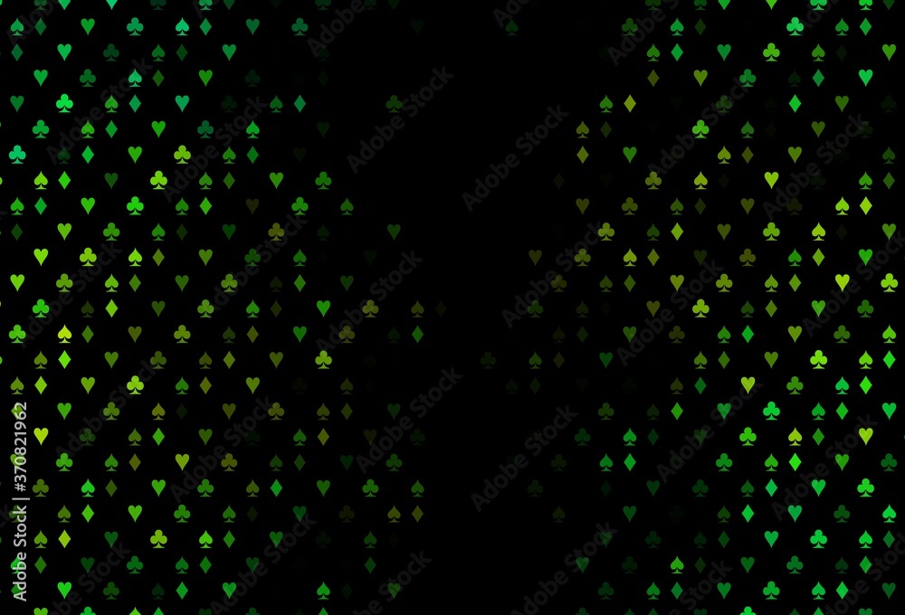 Dark Green, Yellow vector template with poker symbols.