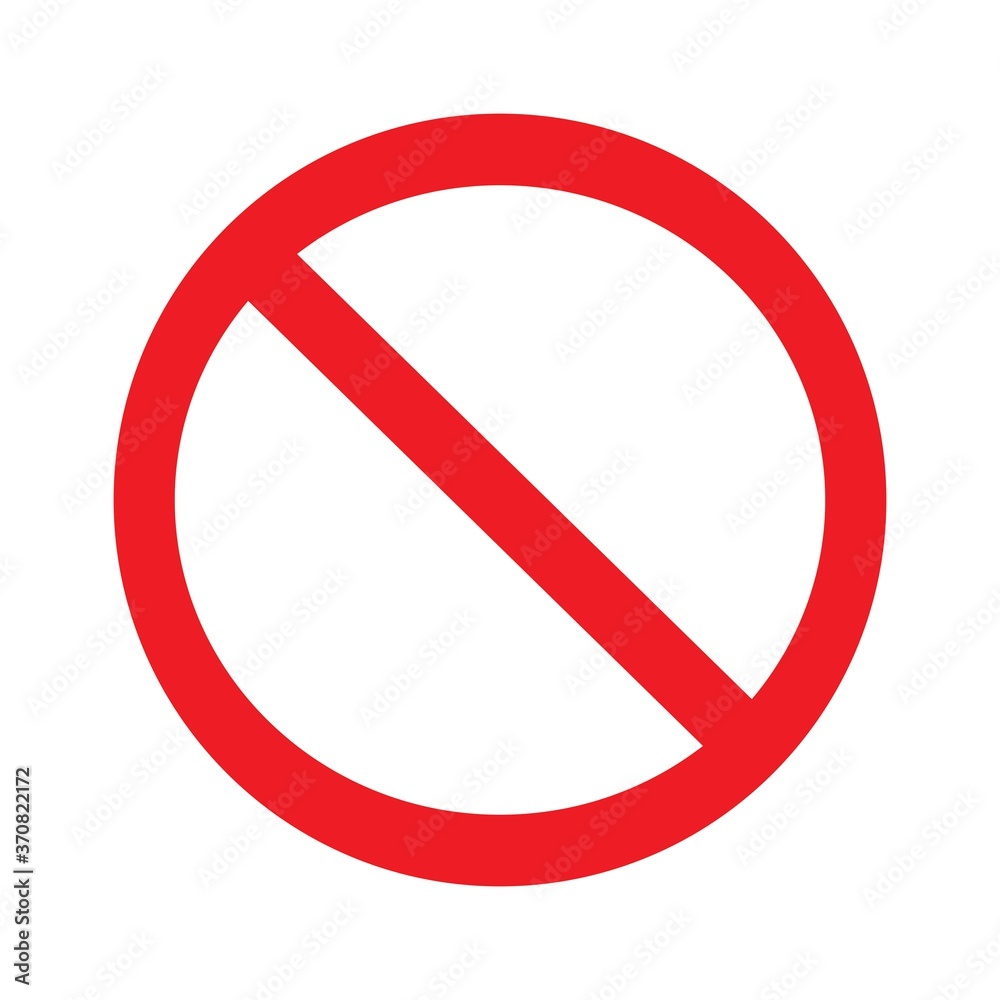 No Allowed sign. Prohibition sign on white background drawing by illustration. No Sign Vector Illustration on white background No Allowed sign. Prohibition sign on white background drawing by illustration. No Sign Vector Illustration on white background