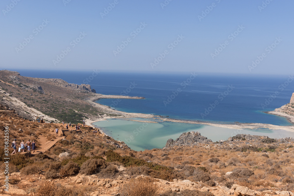 view of the coast of Crete Greece. Balos beach.                                   