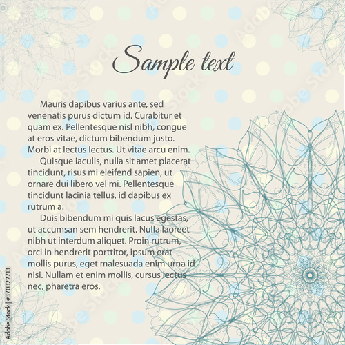 Vintage background with sketch flower, vector illustration