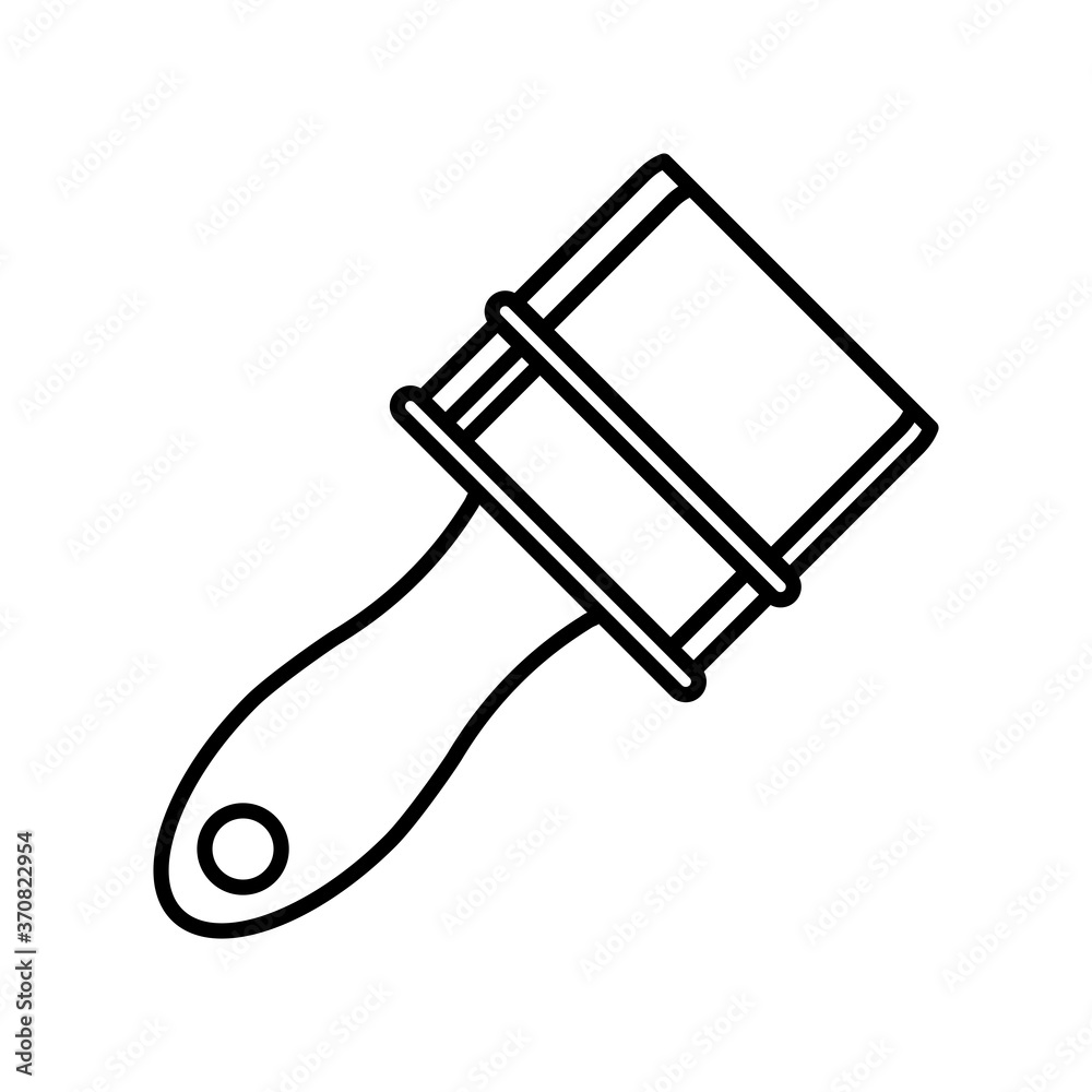 Fototapeta premium gross paint brush tool line style icon