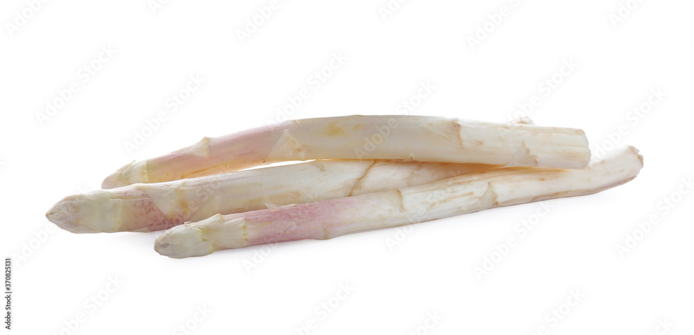 Pile of fresh raw asparagus isolated on white Pile of fresh raw asparagus isolated on white