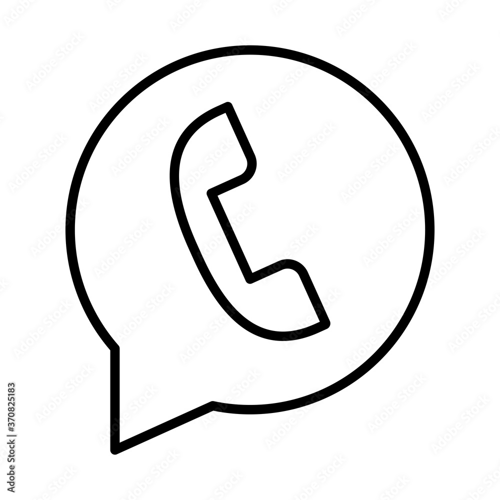 telephone call center service in speech bubble line style icon telephone call center service in speech bubble line style icon
