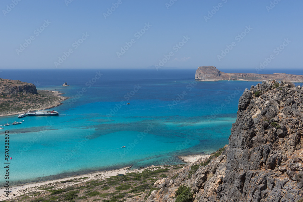 The coast of the Mediterranean sea in Crete. Balos beach, Greece.