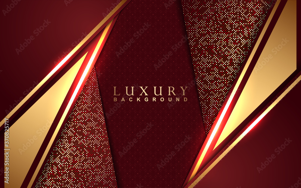 Luxury background design with red and rose golden element decoration.  Elegant shape vector layout template illustration for use cover magazine,  poster, flyer, invitation, product packaging Stock Vector | Adobe Stock
