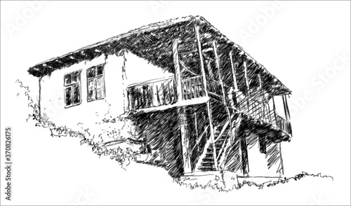 old house sketch