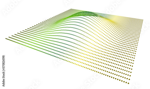 Data slice in the volume function of point data. Three-dimensional flow information. The bulge of the mountain science.