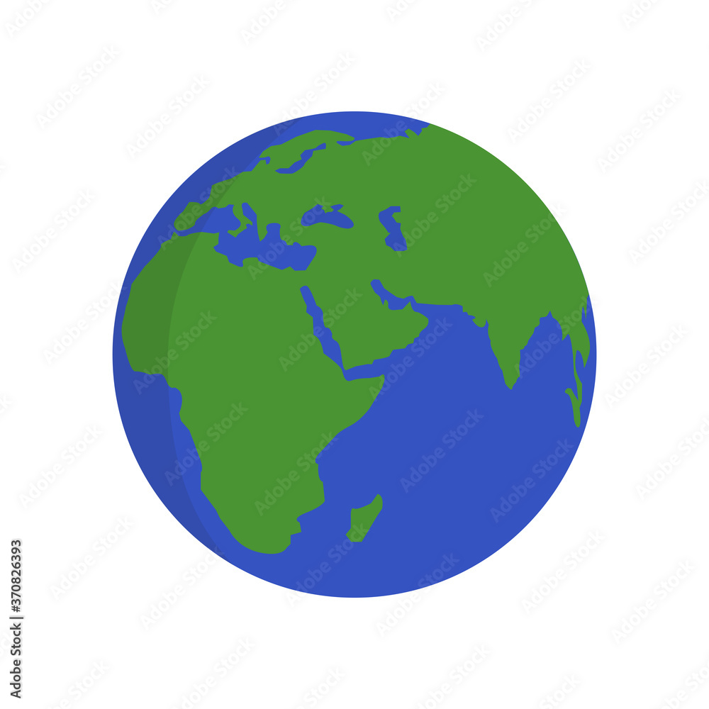 Earth planet icon . World planet vector illustration. Planet Earth on whit background.