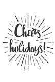 Cheers holidays Christmas wishes lettering doodle