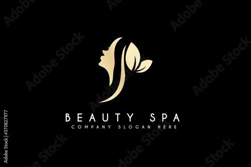 Beauty Women Face Logo Design. Vector Business Cosmetic and Spa Branding Logo