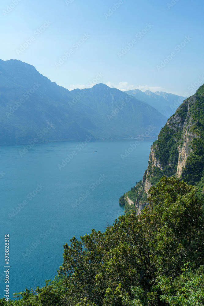 Path of Ponale on the Garda lake, Trentino, Italy