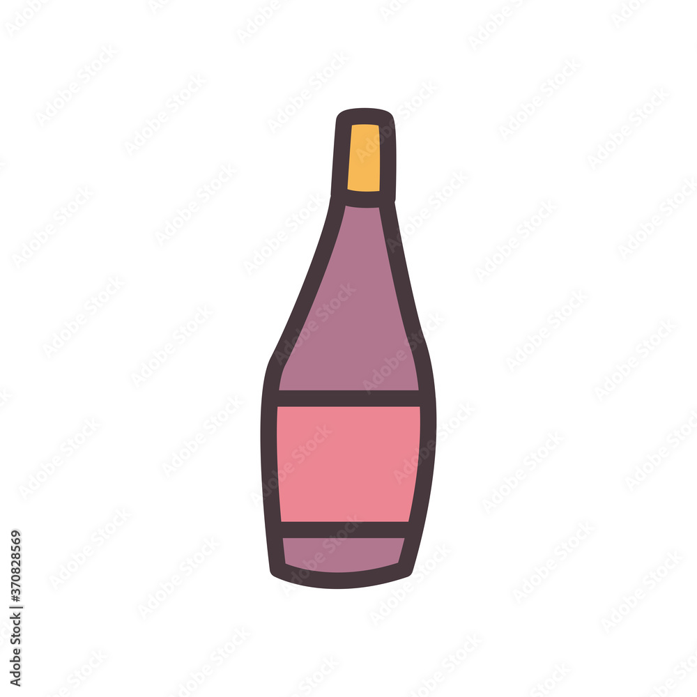 champagne bottle line and fill style icon vector design champagne bottle line and fill style icon vector design