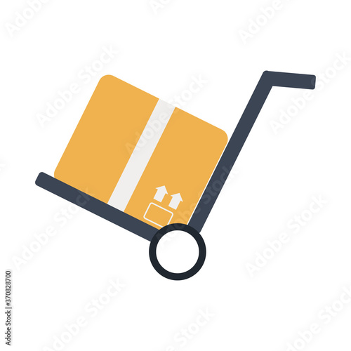 box in cart delivery service flat style icon