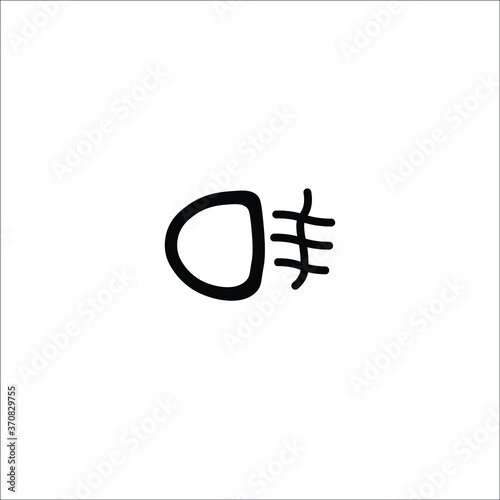 Fog light rear vector solid icon
