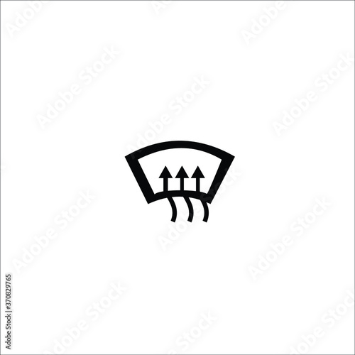 Windshield defrost icon vector, car service