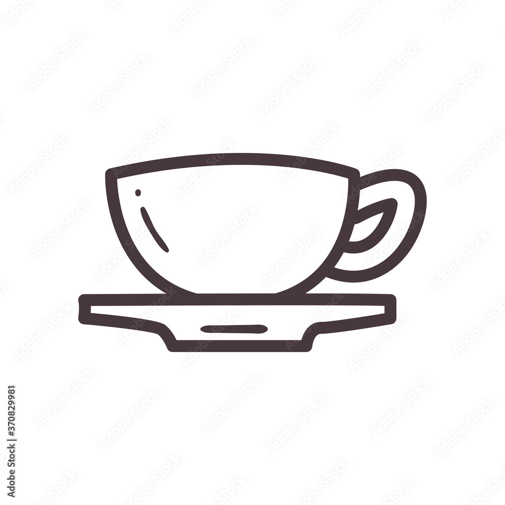 tea cup line and fill style icon vector design tea cup line and fill style icon vector design