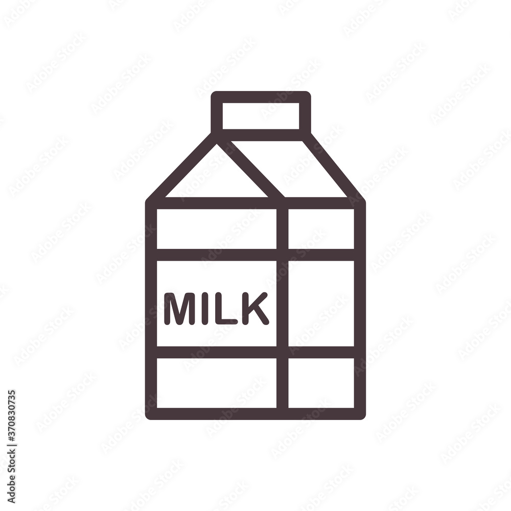 milk box line style icon vector design milk box line style icon vector design