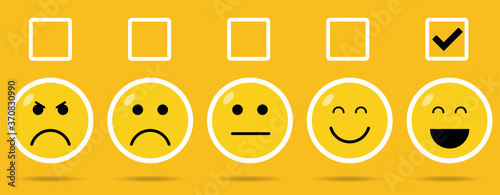 Simple emoji yellow bubble cartoon emotions. Smiles for message, comment or social media. Eps 10 vector
