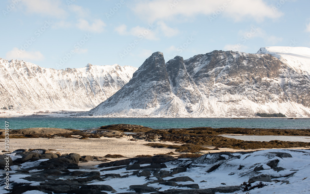 A remote beach in the Lofoten Islands. 